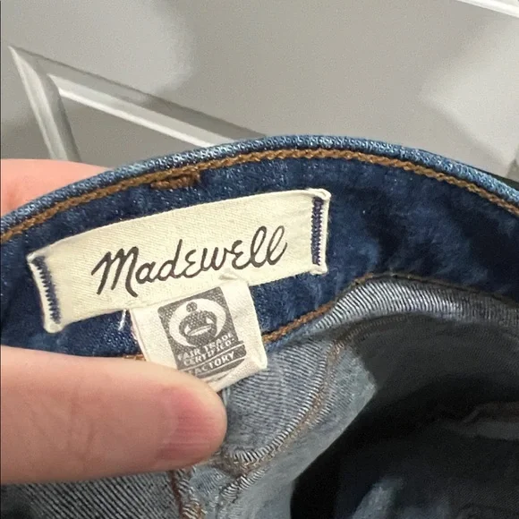 Madewell Dark Blue Emmett Wide-Leg Jeans with Front Patch Pockets Size 27 Petite - Picture 6 of 8